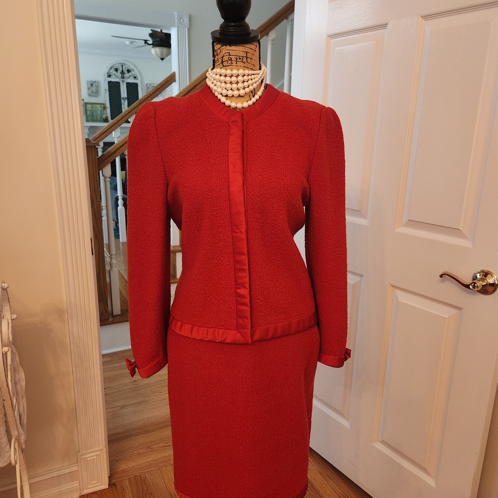 Adolfo Classic Scarlet Skirt Set